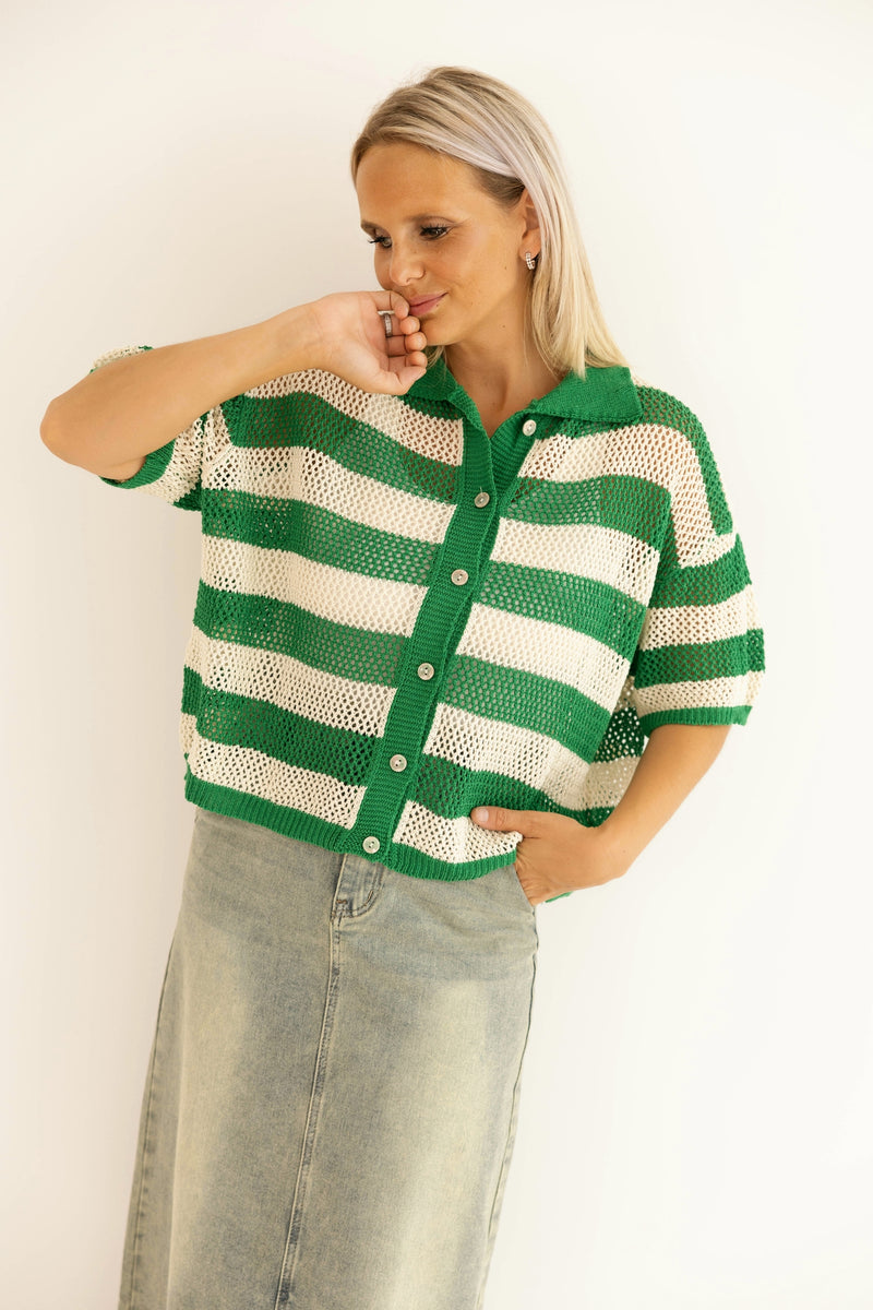 - Creta Crocheted Green Blouse