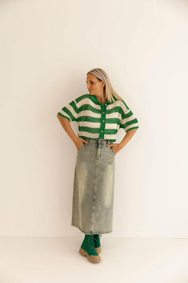 - Creta Crocheted Green Blouse